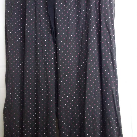 Victoria's Secret Pajama Pants Women M Sleep Bottom Elastic Polka Dot Black Pink - Picture 8 of 15